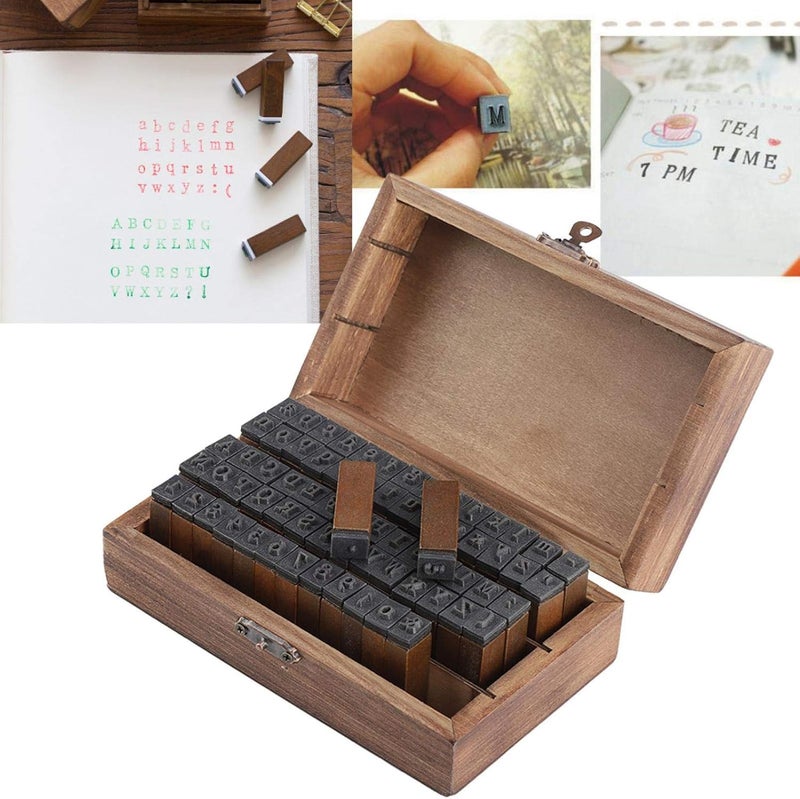 woobles Letter Stamps for Clay, Retro Wooden Mini Letter Stamp Woodenink Letter and Number Stamps Set Art Handicraft Card Making - Image 3